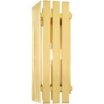 8 inch 1 Light Satin Brass Outdoor Wall Lantern with Clear Glass Shade-Lighting LumensLantern