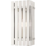 8 inch 1 Light Brushed Nickel Outdoor Wall Lantern with Clear Glass Shade-Lighting LumensLantern