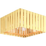 13 Sq. inch 4 Light Satin Brass Outdoor Ceiling Mount with Clear Glass Shade-Lighting LumensFlush Mount Ceiling Lights