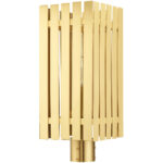 8 Sq. inch 1 Light Satin Brass Outdoor Post Top Lantern with Clear Glass Shade-Lighting LumensLantern