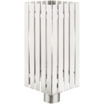 8 Sq. inch 1 Light Brushed Nickel Outdoor Post Top Lantern with Clear Glass Shade-Lighting LumensLantern