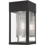 6 inch 1 Light Black Outdoor Wall Lantern Pendant Lighting Fixture with Clear Glass Shade-Lighting LumensLantern