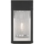 6 inch 1 Light Black Outdoor Wall Lantern Pendant Lighting Fixture with Clear Glass Shade-Lighting LumensLantern