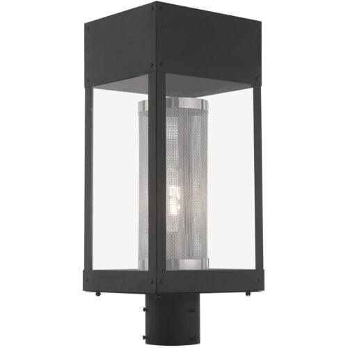 7 inch 1 Light Black Outdoor Post Top Lantern Pendant Lighting Fixture with Clear Glass Shade-Lighting LumensLantern