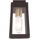 5 inch 1 Light Bronze Outdoor Wall Lantern with Clear Glass Shade-Lighting LumensLantern