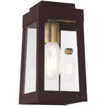 5 inch 1 Light Bronze Outdoor Wall Lantern with Clear Glass Shade-Lighting LumensLantern