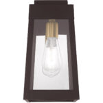 6.25 inch 1 Light Bronze Outdoor Wall Lantern with Clear Glass Shade-Lighting LumensLantern