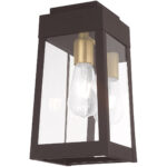 6.25 inch 1 Light Bronze Outdoor Wall Lantern with Clear Glass Shade-Lighting LumensLantern