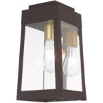 6.25 inch 1 Light Bronze Outdoor Wall Lantern with Clear Glass Shade-Lighting LumensLantern