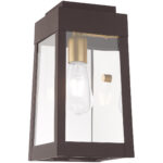 6.25 inch 1 Light Bronze Outdoor Wall Lantern with Clear Glass Shade-Lighting LumensLantern