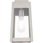 6.25 inch 1 Light Brushed Nickel Outdoor Wall Lantern with Clear Glass Shade-Lighting LumensLantern