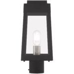 6.25 inch 1 Light Black Outdoor Post Top Lantern with Clear Glass Shade-Lighting LumensLantern