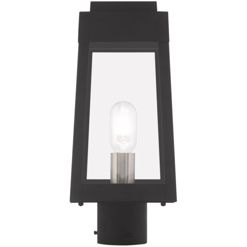 6.25 inch 1 Light Black Outdoor Post Top Lantern with Clear Glass Shade-Lighting LumensLantern