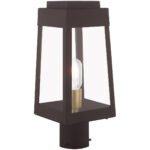 6.25 inch 1 Light Bronze Outdoor Post Top Lantern with Clear Glass Shade-Lighting LumensLantern