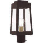 6.25 inch 1 Light Bronze Outdoor Post Top Lantern with Clear Glass Shade-Lighting LumensLantern