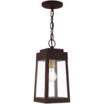 6.25 inch 1 Light Bronze Outdoor Pendant Lantern with Clear Glass Shade-Lighting LumensLantern