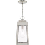 6.25 inch 1 Light Brushed Nickel Outdoor Pendant Lantern with Clear Glass Shade-Lighting LumensLantern