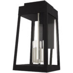 13.75 inch 4 Light Black Outdoor Wall Lantern with Clear Glass Shade-Lighting LumensLantern