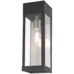 5 inch 1 Light Scandinavian Gray Outdoor Wall Lantern with Clear Glass Shade-Lighting LumensLantern