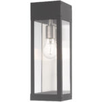 5 inch 1 Light Scandinavian Gray Outdoor Wall Lantern with Clear Glass Shade-Lighting LumensLantern