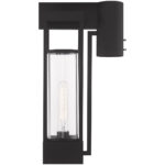 8 inch 1 Light Black Outdoor Post Top Lantern Pendant Lighting Fixture with Cylinder Clear Glass Shade-Lighting LumensLantern