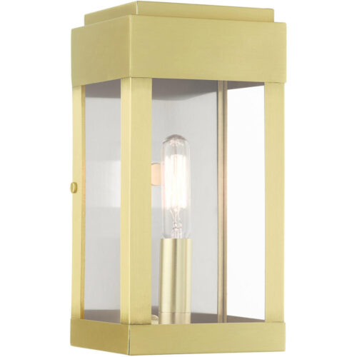 21231-12 1 Light Satin Brass Outdoor ADA Wall Lantern-Lighting LumensLantern