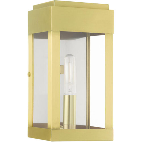 21231-12 1 Light Satin Brass Outdoor ADA Wall Lantern-Lighting LumensLantern