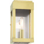 21231-12 1 Light Satin Brass Outdoor ADA Wall Lantern-Lighting LumensLantern