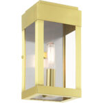 21231-12 1 Light Satin Brass Outdoor ADA Wall Lantern-Lighting LumensLantern