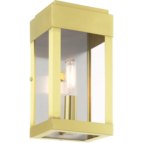 21231-12 1 Light Satin Brass Outdoor ADA Wall Lantern-Lighting LumensLantern