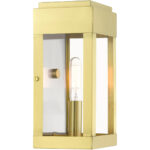 21231-12 1 Light Satin Brass Outdoor ADA Wall Lantern-Lighting LumensLantern