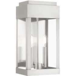 21235-91 2 Light Brushed Nickel Outdoor Wall Lantern-Lighting LumensLantern