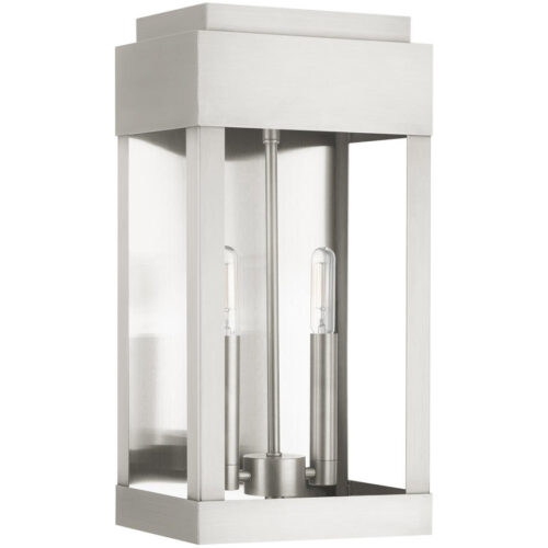 21235-91 2 Light Brushed Nickel Outdoor Wall Lantern-Lighting LumensLantern