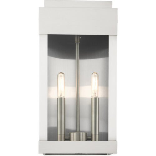 21235-91 2 Light Brushed Nickel Outdoor Wall Lantern-Lighting LumensLantern