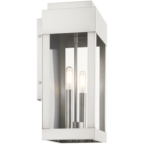 21235-91 2 Light Brushed Nickel Outdoor Wall Lantern-Lighting LumensLantern