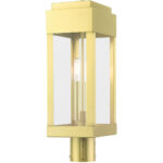 21236-12 2 Light Satin Brass Outdoor Post Top Lantern-Lighting LumensLantern