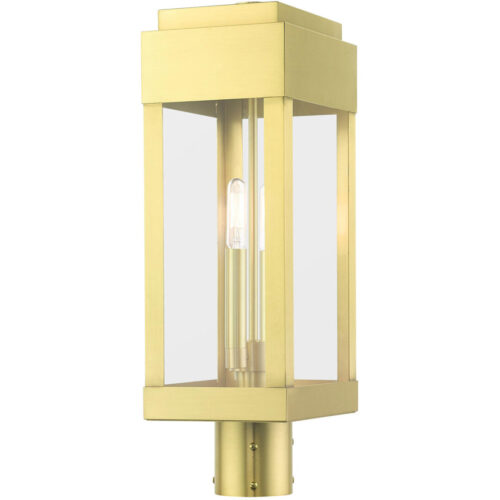 21236-12 2 Light Satin Brass Outdoor Post Top Lantern-Lighting LumensLantern