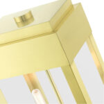 21236-12 2 Light Satin Brass Outdoor Post Top Lantern-Lighting LumensLantern