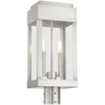 21236-91 2 Light Brushed Nickel Outdoor Post Top Lantern-Lighting LumensLantern