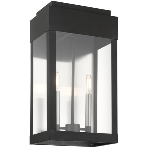 21238-04 2 Light Black Outdoor Wall Lantern-Lighting LumensLantern