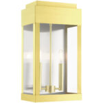 21238-12 2 Light Satin Bras Outdoor Wall Lantern-Lighting LumensLantern