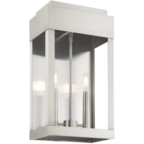 21238-91 2 Light Brushed Nickel Outdoor Wall Lantern-Lighting LumensLantern