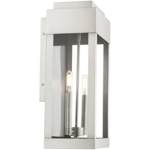 21238-91 2 Light Brushed Nickel Outdoor Wall Lantern-Lighting LumensLantern