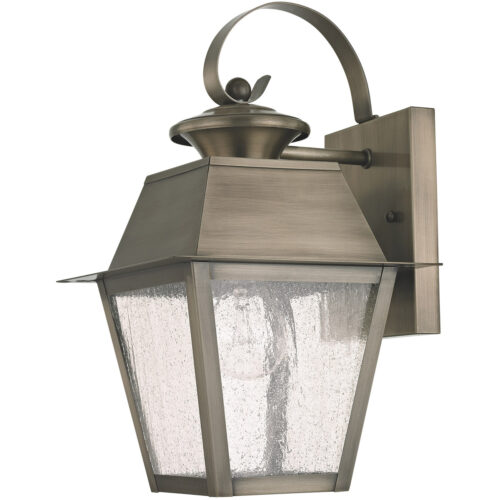 7.5 inch 1 Light VPW Outdoor Wall Lantern Pendant Lighting Fixture with Seeded Glass Shade-Lighting LumensLantern