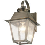 7.5 inch 1 Light VPW Outdoor Wall Lantern Pendant Lighting Fixture with Seeded Glass Shade-Lighting LumensLantern