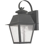 7.5 inch 1 Light Charcoal Outdoor Wall Lantern Pendant Lighting Fixture with Seeded Glass Shade-Lighting LumensLantern