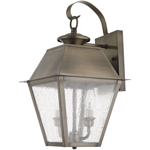 9 inch 2 Light VPW Outdoor Wall Lantern Pendant Lighting Fixture with Seeded Glass Shade-Lighting LumensLantern