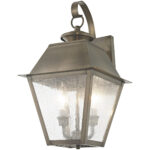 9 inch 2 Light VPW Outdoor Wall Lantern Pendant Lighting Fixture with Seeded Glass Shade-Lighting LumensLantern