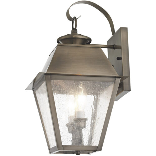 9 inch 2 Light VPW Outdoor Wall Lantern Pendant Lighting Fixture with Seeded Glass Shade-Lighting LumensLantern