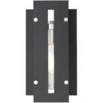 7 inch 1 Light Black & Brushed Nickel Outdoor Wall Lantern with Clear Glass Shade-Lighting LumensLantern